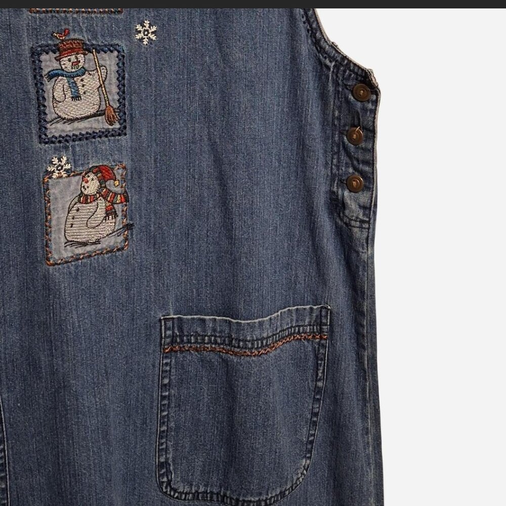 Holiday vintage denim maxi dress by Bobbie Brooks size large - Picture 4 of 7